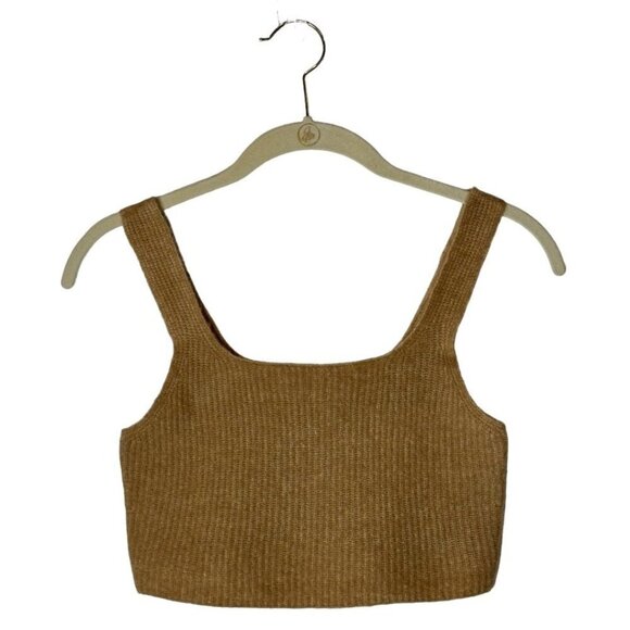 Everlane Camel Yak And Wool Blend The Cozy Stretch Knit Cropped Tank Size XS NWT - Picture 3 of 10